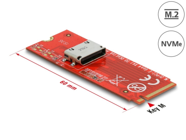 DeLOCK M.2 Key M zu 1 x OCuLink SFF-8612 Konverter (64106)