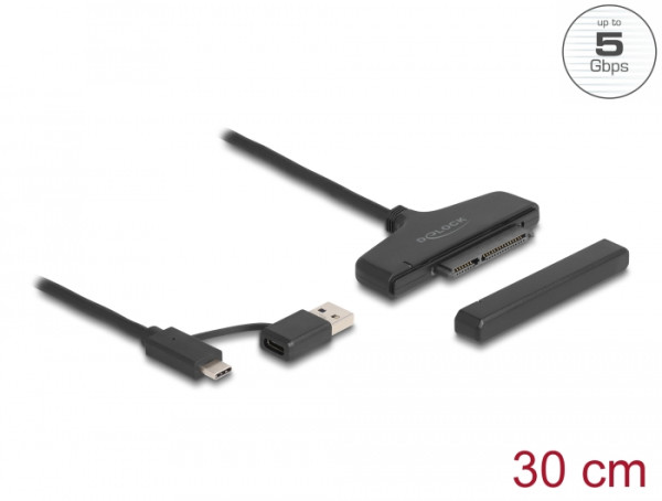DeLOCK USB zu SATA 6 Gb/s Konverter mit USB Type-C oder USB Typ-A Anschluss (61042)