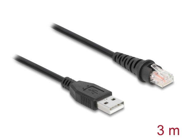 DeLOCK RJ50 zu USB 2.0 Typ-A Barcodescanner Kabel 3 m (90612)