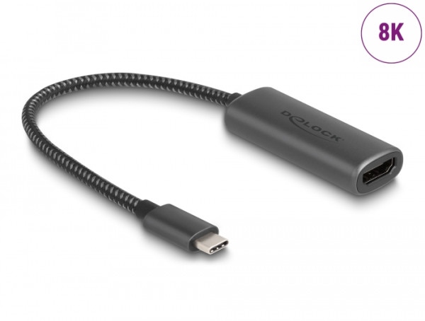 DeLOCK USB Type-C Adapter zu HDMI DP Alt Mode 8K mit HDR Funktion Aluminium (64229)