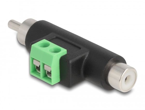 DeLOCK Cinch Stecker und Cinch Buchse zu Terminalblock Adapter (66056)