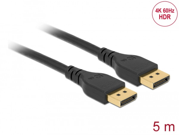 DeLOCK DisplayPort 1.2 Kabel 4K 60 Hz 5 m ohne Einrastfunktion (85912)
