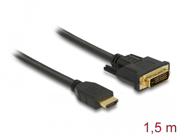 DeLOCK 85653 Videokabel-Adapter 1,5 m HDMI Typ A Standard DVI Schwarz (85653)