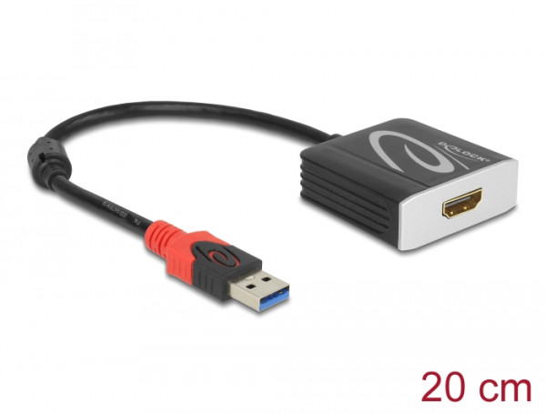 DeLOCK 62736 Videokabel-Adapter 0,2 m USB Typ-A HDMI Schwarz (62736)
