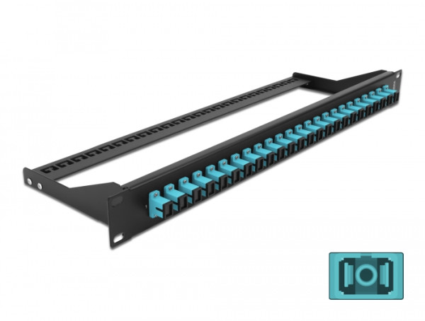 DeLOCK 19″ LWL Patchpanel 24 Port SC Simplex aqua (43383)