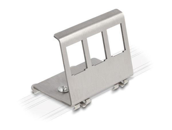 DeLOCK Keystone Metall Halterung 3 Port für Hutschiene (88139)