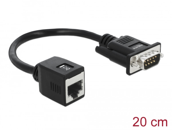 DeLOCK Seriell RS-232/422/485 Adapter DB9 Stecker zu RJ45 Buchse (63999)