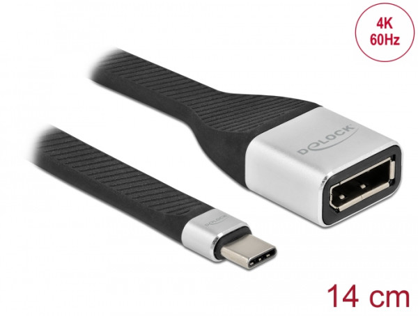 DeLOCK FPC Flachbandkabel USB Type-C zu DisplayPort DP Alt Mode 4K 60 Hz 14 cm (86934)
