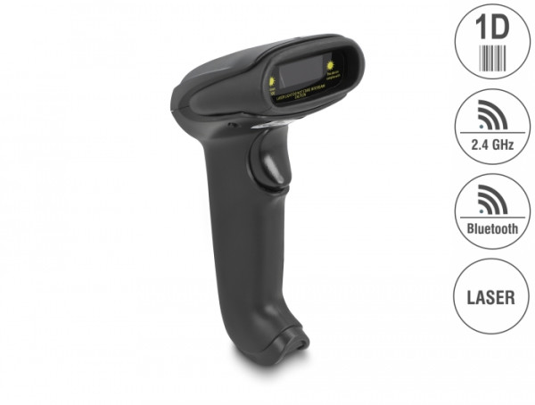 DeLOCK Barcode Scanner 1D Laser für 2.4 GHz, Bluetooth oder USB (90564)