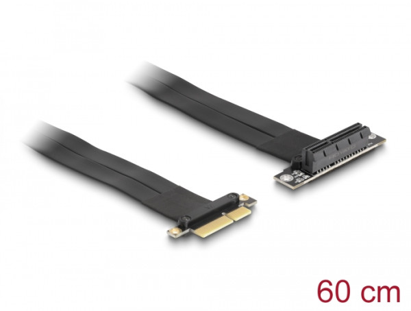 DeLOCK Riser Karte PCI Express x4 Stecker zu x4 Slot 90° gewinkelt mit Kabel 60 cm (88026)