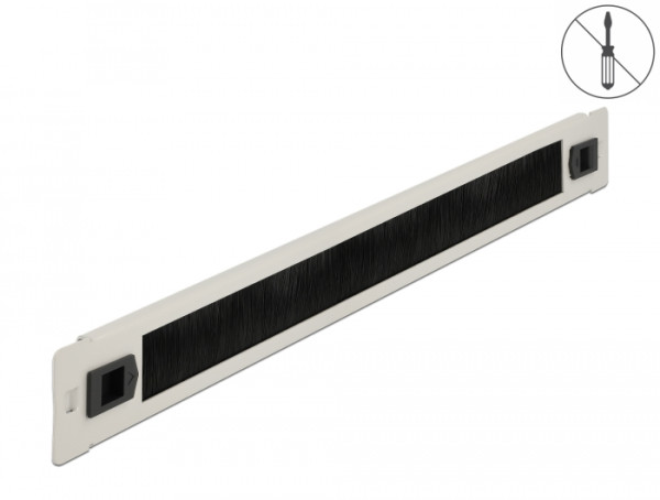 DeLOCK 19″ Kabelmanagement Bürstenleiste werkzeugfrei 1 HE grau (66581)