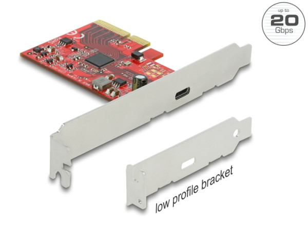 DeLOCK PCI Express x4 Karte zu 1 x extern SuperSpeed USB 20 Gbps USB 3.2 Gen 2x2 USB Type-C Buchse - 3 A (89035)