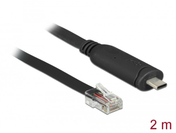 DeLOCK 63912 Serien-Kabel Schwarz 2 m USB Typ-C RJ45 (63912)