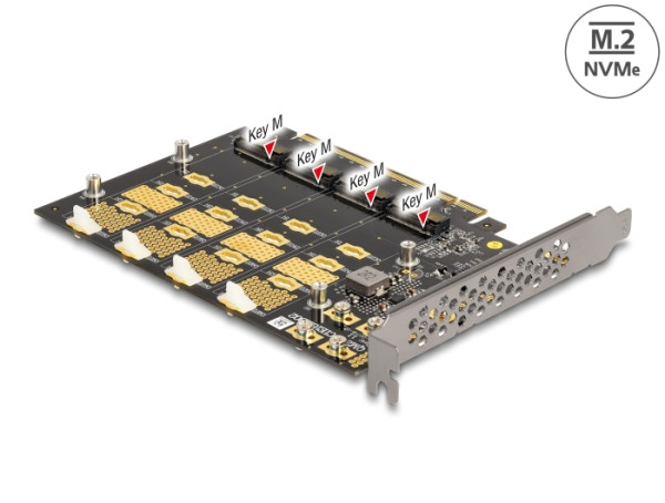 DeLOCK PCI Express x16 Karte zu 4 x intern NVMe M.2 Key M - Bifurcation (89017)