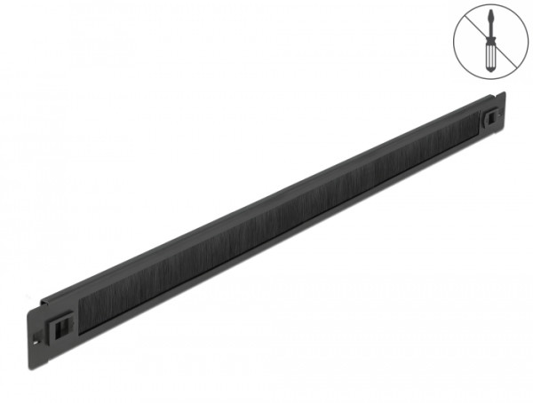 DeLOCK 19″ Kabelmanagement Bürstenleiste werkzeugfrei 1 HE schwarz (66344)