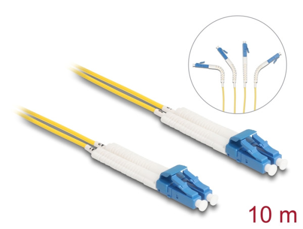 DeLOCK LWL Kabel LC Duplex zu LC Duplex Singlemode OS2 winkelbar 10 m (88077)