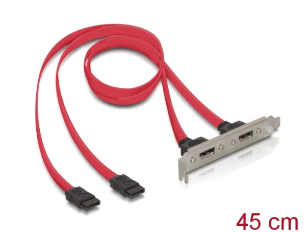 DeLOCK Slotbracket 2x internal SATA > 2x eSATA external SATA-Kabel 2 x SATA 7-pin (65116)