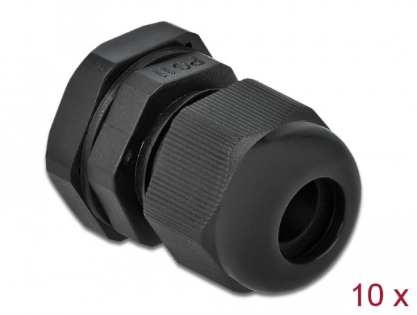 DeLOCK Kabelverschraubung PG11 10 Stück schwarz (60196)