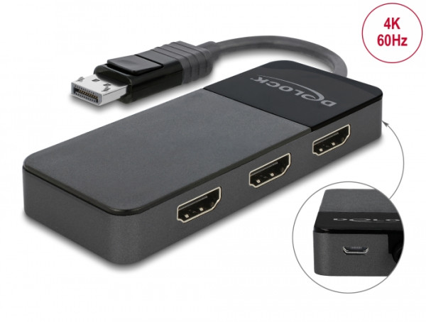 DeLOCK DisplayPort 1.4 Splitter 1 x DisplayPort zu 3 x HDMI MST (87770)