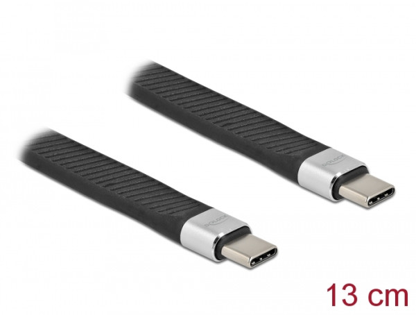 DeLOCK USB 2.0 FPC Flachbandkabel USB Type-C zu USB Type-C 13 cm PD 5 A E-Marker (86940)