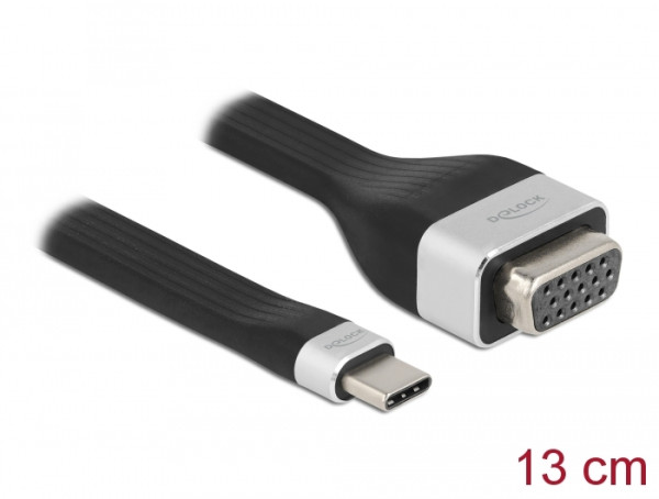 DeLOCK FPC Flachbandkabel USB Type-C zu VGA DP Alt Mode 13 cm (86730)