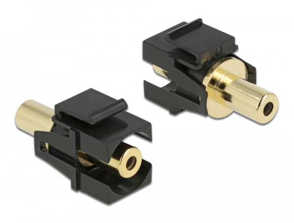 DeLOCK Keystone Modul Klinkenbuchse 3,5 mm 3 Pin zu Klinkenbuchse 3,5 mm 3 Pin vergoldet schwarz (86858)