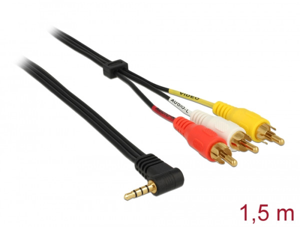 DeLOCK 84504 Videokabel-Adapter 1,5 m 3.5mm 3 x RCA Schwarz (84504)