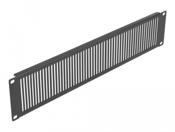 DeLOCK 19″ Netzwerkschrank Panel mit Lüftungsschlitzen vertikal 2 HE schwarz (66671)