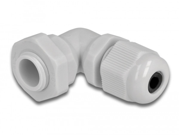 DeLOCK Kabelverschraubung 90° gewinkelt PG7 grau (60293)