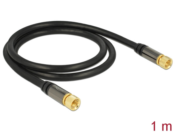 DeLOCK 88918 Koaxialkabel RG-6/U 1 m F Schwarz (88918)