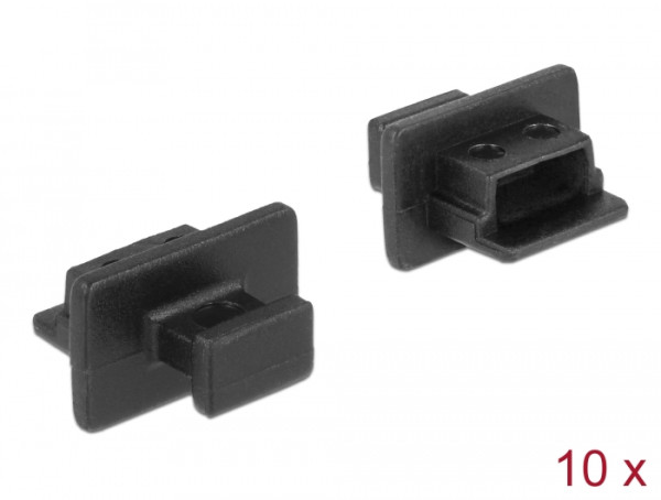 DeLOCK 64011 Steckdosensicherung USB Mini-B Schwarz 10 Stücke (64011)