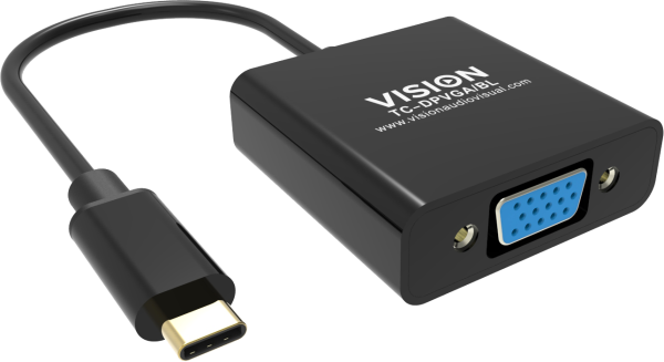 Vision TC-USBCVGA/BL Videokabel-Adapter USB Typ-C VGA D-Sub Schwarz (TC-USBCVGA/BL)