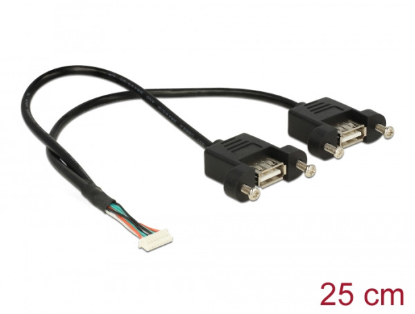 DeLOCK 84839 USB Kabel USB 2.0 0,25 m 2 x USB A Schwarz (84839)