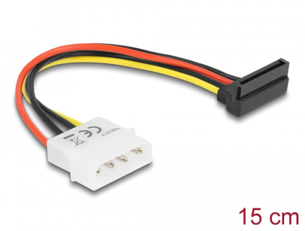 DeLOCK Cable Power SATA HDD > 4pin male – angled Mehrfarbig 0,15 m (60101)