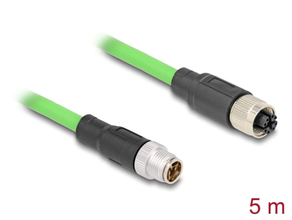 DeLOCK M12 Kabel X-kodiert 8 Pin Stecker zu Buchse PUR TPU 5 m (80434)