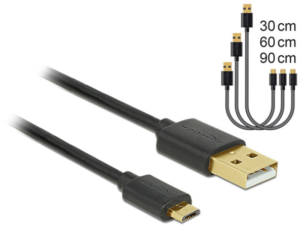 DeLOCK 83680 USB Kabel USB 2.0 USB A Micro-USB B Schwarz (83680)