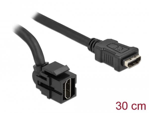 DeLOCK Keystone Modul HDMI Buchse 250° > HDMI Buchse mit Kabel schwarz (86854)
