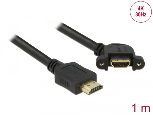 DeLOCK HDMI A, 1m HDMI-Kabel HDMI Typ A Standard Schwarz (85103)