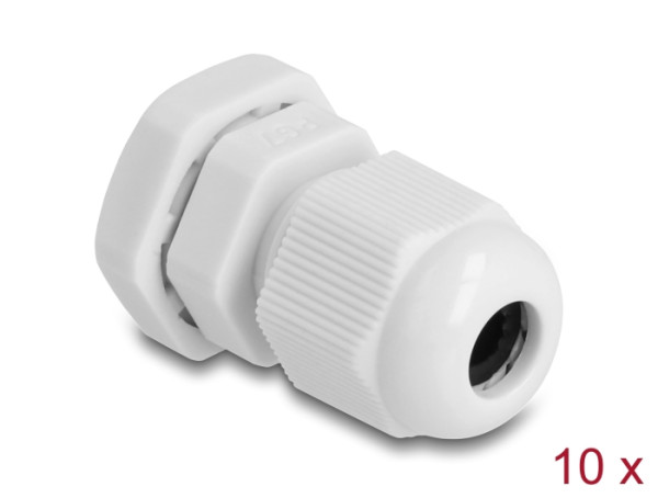 DeLOCK Kabelverschraubung PG7 10 Stück grau (60193)