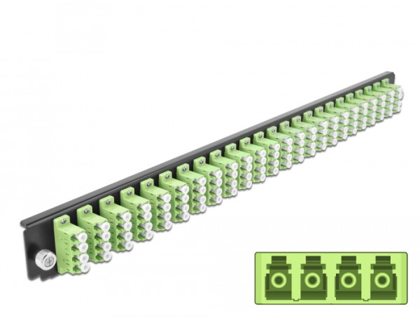 DeLOCK 19″ LWL Spleißbox Frontblende 24 Port LC Quad lindgrün (43374)