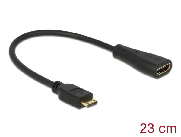 DeLOCK 0.23m mini-HDMI/HDMI HDMI-Kabel 0,23 m HDMI Type C Mini HDMI Typ A Standard Schwarz (65650)