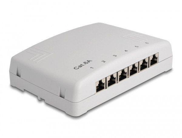 DeLOCK Mini Desktop Patchpanel 6 Port Cat.6A grau (88049)