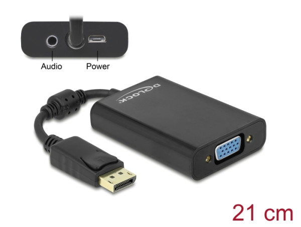 DeLOCK 65439 Videokabel-Adapter VGA D-Sub DisplayPort Schwarz (65439)