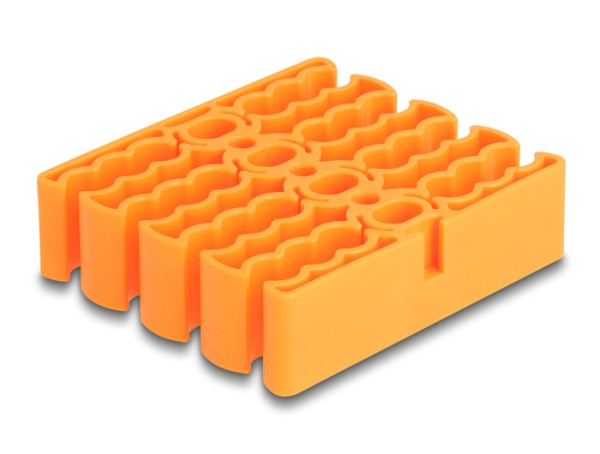 DeLOCK Kabel-Organizer mit 24 Kabeleinführungen orange (66255)