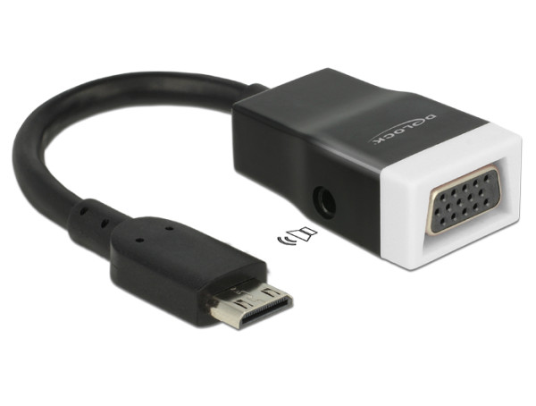 DeLOCK 65588 Videokabel-Adapter HDMI Type C Mini VGA D-Sub + 3.5mm Schwarz (65588)