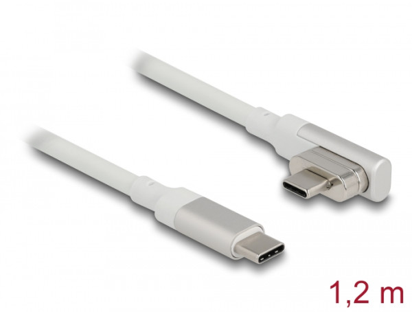 DeLOCK Magnetisches Thunderbolt 3 USB-C Kabel 4K 60 Hz Stecker zu Stecker gewinkelt 1,20 m (86703)