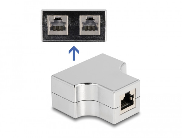 DeLOCK RJ45 Splitter / T-Adapter 1 x RJ45 Buchse zu 2 x RJ45 Buchse Cat.5e STP (87860)