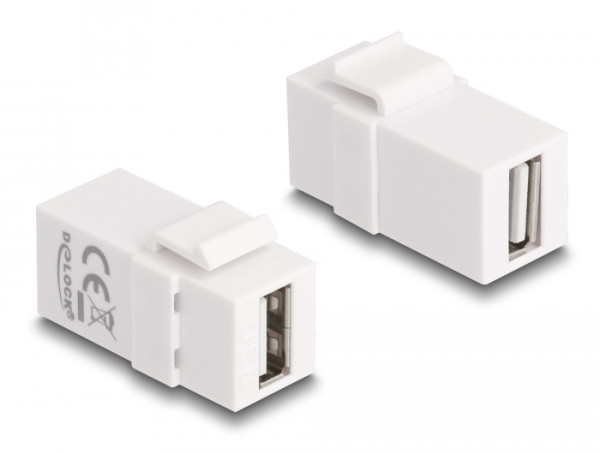 DeLOCK Keystone Modul USB 2.0 A Buchse zu USB 2.0 A Buchse weiß (87830)