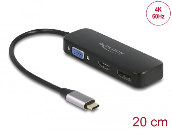 DeLOCK USB Type-C Adapter zu VGA / HDMI / DisplayPort 4K 60 Hz (64156)