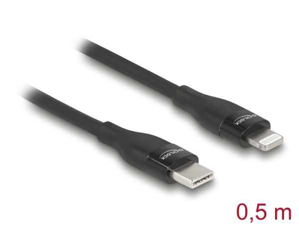 DeLOCK Daten- und Ladekabel USB Type-C™ zu Lightning™ für iPhone™, iPad™ und iPod™ schwarz 0,5 m MFi (86636)